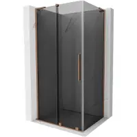 Mexen Velar L douchecabine schuifbaar 120 x 90 , grafiet, geborsteld koper - 871-120-090-43-65