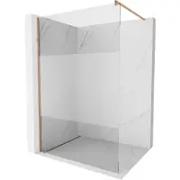 Mexen Kioto douchewand Walk-in 80 x 200 , transparant/frost 8 mm, geborsteld koper - 800-080-101-65-35
