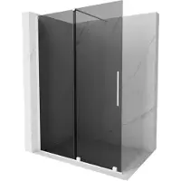 Mexen Velar schuifbare douchewand Walk-in 130 x 200 , grafiet 8 mm, wit - 871-130-000-43-20