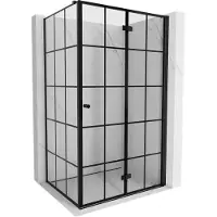 Mexen Mist-F opvouwbare douchecabine rechts 100 x 95 , zwart raster, zwart - 8A6T-100-095-70-77-P