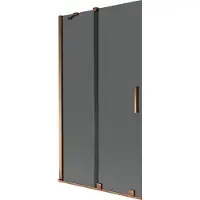 Mexen Velar badwand 2-delig schuifbaar 100 x 150 , grafiet, roségoud - 896-100-000-41-60