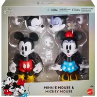Mattel Disney 100 Verzamelbare Actiefiguren Mickey en Minnie Mouse, Posable Figuren