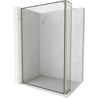 Mexen Kioto douchewand Walk-in 120 x 30 , zwart frame, goud - 800-120-212-50-70-030