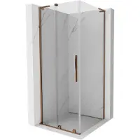 Mexen Velar L douchecabine schuifdeur 120 x 120 , transparant, roze goud - 871-120-120-03-60