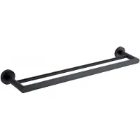 Mexen Tiber dubbele handdoekhouder, zwart - 7050525-70