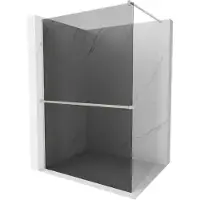 Mexen Kioto+ douchewand met plank Walk-in 80 x 200 , grafiet, geborsteld nikkel - 800-080-121-97-40