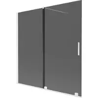 Mexen Velar badwand tweedelig schuifbaar 160 x 150 , grafiet, wit - 896-160-000-41-20