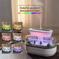 Jojomino Landschaps-aromatherapiemachine met luchtbevochtiger en LED-sfeerverlichting voor thuis, slaapkamer, Europese regelgeving, VK-stekker
