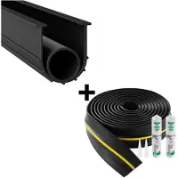 DUOKU Set van Dichtingen voor Drempels en Deur Onderkanten - - 20 ft - Zwart PVC - Universeel - Tochtstrip