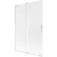 Mexen Velar L badwand 2-delige schuifdeur 120 x 150 cm, matglas, wit - 896-120-003-31-20