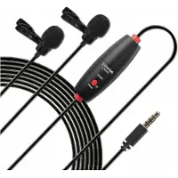 LensGo - SB8433 - dubbele microfoon 2x dynamische micro-cravate Mini Jack 3,5 mm / Lym-dm1 Dual