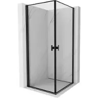 Mexen Mist-B Duo draaideur douchecabine 70 x 70 , zwart frame, zwart - 8A2-070L-070P-70-70