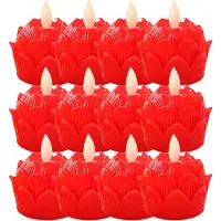 Torribaly Boeddhistische tafelkaarslamp zonder vlam, 12 stuks, waterdicht, 100 H