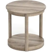 Helloshop26 Salontafel - - 60,5x61 cm - Rond - 2 niveaus - Bruin hout