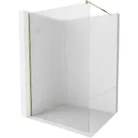 Mexen Kioto douchewand Walk-in 120 x 200 , gestreept 8 mm, goud - 800-120-101-50-09