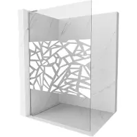 Mexen Kioto L douchewand Walk-in 70 x 200 , wit patroon, chroom - 800-070-103-01-85