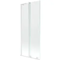 Mexen Velar L badwand 2-delig schuifbaar 85 x 150 , transparant, wit - 896-085-003-01-20