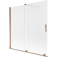 Mexen Velar badwand 2-delig schuifbaar 160 x 150 cm, matglas, roze goud - 896-160-000-31-60