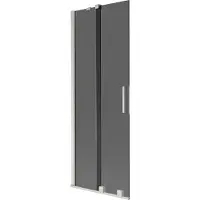 Mexen Velar badwand met 2 schuifdeuren 70 x 150 , grafiet, geborsteld nikkel - 896-070-000-41-97