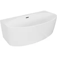 Mexen Bruna vrijstaande wandbadkuip 170 x 88 , wit glans, overloop gun metal - 52731708800-95