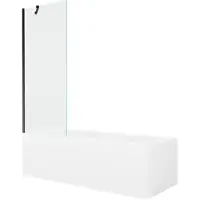 Mexen Cubik rechthoekig bad 150 x 70 met ombouw en 1-delige douchewand 70 , transparant, zwart - 550315070X9507000070