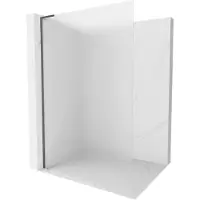 Mexen Kioto L douchewand Walk-in 90 x 200 , matglas, geborsteld grijs geweer - 800-090-103-66-30
