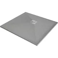 Mexen Stone+ composiet douchebak vierkant 100 x 100 , grijs-beton - 44611010