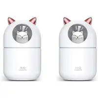 MaxPower 2 x Leuke Cool Mist-luchtbevochtiger Nachtlampje Essential Pure Air voor babykamer Eenvoudig schoon te maken Stille