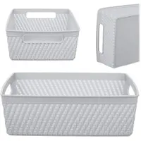 Kadax Lioni rechthoekige mand 24 x 17,5 x 7,5 cm lichtgrijs