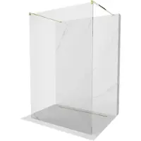 Mexen Kioto vrijstaande douchewand 125 x 200 , transparant 8 mm, goud - 800-125-002-50-00