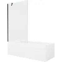 Mexen Cubik rechthoekig bad 170 x 70 met bekleding en 1-vleugelig scherm 100 , transparant, zwart - 550317070X9510000070