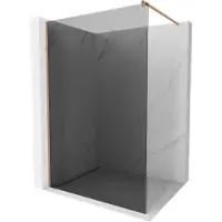 Mexen Kioto douchewand Walk-in 100 x 200 , grafiet 8 mm, geborsteld koper - 800-100-101-65-40