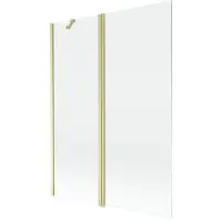 Mexen Mist douchewand 2-delig 130 x 150 , transparant, mat goud - 8A9-130-011-55-00