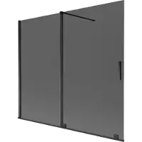 Mexen Velar badwandafscherming 2-delig verschuifbaar 180 x 150 , grafiet, zwart - 896-180-000-41-70