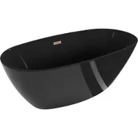 Mexen Eris vrijstaande badkuip 170 x 80 , zwart, geborstelde koper afvoer - 53441708070-65