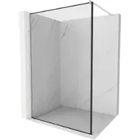 Mexen Kioto douchewand Walk-in 110 x 200 , zwarte lijst 8 mm, geborsteld nikkel - 800-110-101-97-70