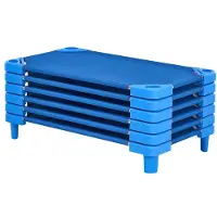 OEM Beddengoedset voor wieg, 106,7 cm (L) x 58,4 cm (B), 6-delig, Blauw. Draagbare wiegjes voor peuters, ideaal voor kinderopvang en kinderspeelruimtes, blauw