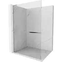 Mexen Kioto+ L douchescherm met plank Walk-in 75 x 200 , transparant, chroom - 800-075-123-01-00