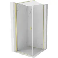 Mexen Mist-B draai douchecabine 75 x 75 , transparant, geborsteld goud - 8A2T-075-075-55-00