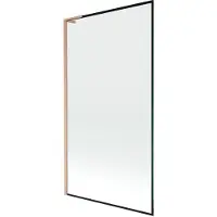 Mexen Next L badwand van 1 deur 100 x 150 , zwarte rand, geborsteld koper - 895-100-000-03-70-65