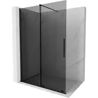 Mexen Velar schuifbare douchewand Walk-in 130 x 200 , grafiet 8 mm, zwart - 871-130-000-43-70
