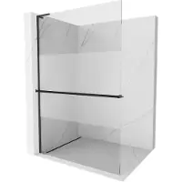 Mexen Kioto+ L douchewand met plank Walk-in 70 x 200 , transparant/matglas, zwart - 800-070-123-70-35
