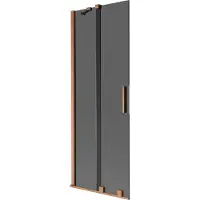 Mexen Velar badwand - 2-delige schuifwanden 70 x 150 , grafiet, geborsteld koper - 896-070-000-41-65