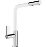 Mexen Flora keukenkraan, chroom/wit - 670401-02