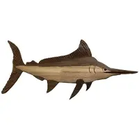 Semoic Houten Zeevis Decor Standbeeld Walvis Beeldje Sculptuur Ornament Rustieke Decoratie Muur Hangende Decoratie, C