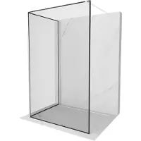 Mexen Kioto douchewand Walk-in 140 x 110 , zwart frame, wit - 800-140-212-20-70-110