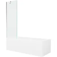 Mexen Cubik rechthoekig bad 160 x 70 met ombouw en 1-delige vouwwand 60 , transparant, chroom - 550316070X9506000001