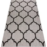 Rugsx Sisal tapijt SISAL FLOORLUX 20608 , klaver Marokkaanse , trellis zilver / zwart 240x330 cm