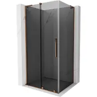 Mexen Velar L schuifdouchewand 110 x 80 , grafiet, roze goud - 871-110-080-43-60