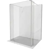 Mexen Kioto vrijstaande douchewand 135 x 30 x 30 , transparant, geborsteld nikkel - 800-135-030-222-97-00-030